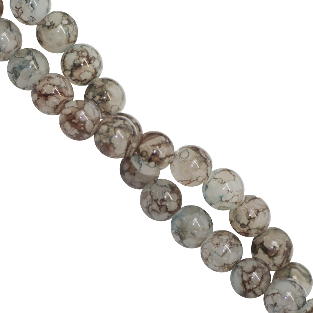 Marble Style Glass Beads, 6mm, Tie Dye, 140 pcs per strand, Available in Multiple Colours