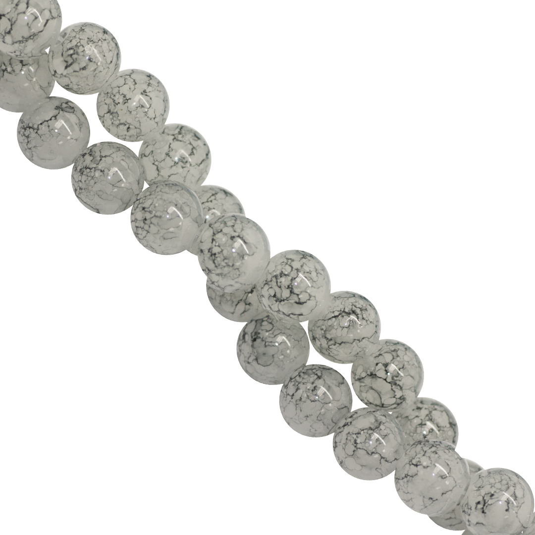 Marble Style Glass Beads, 10mm, Tie Dye, Approx 80 pcs per strand, Available in Multiple Colours