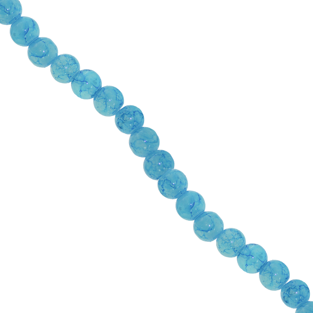 Glass Beads, Cracked, Tie Dye, 6mm, Approx 130 pcs per strand, Available in Multiple Colours