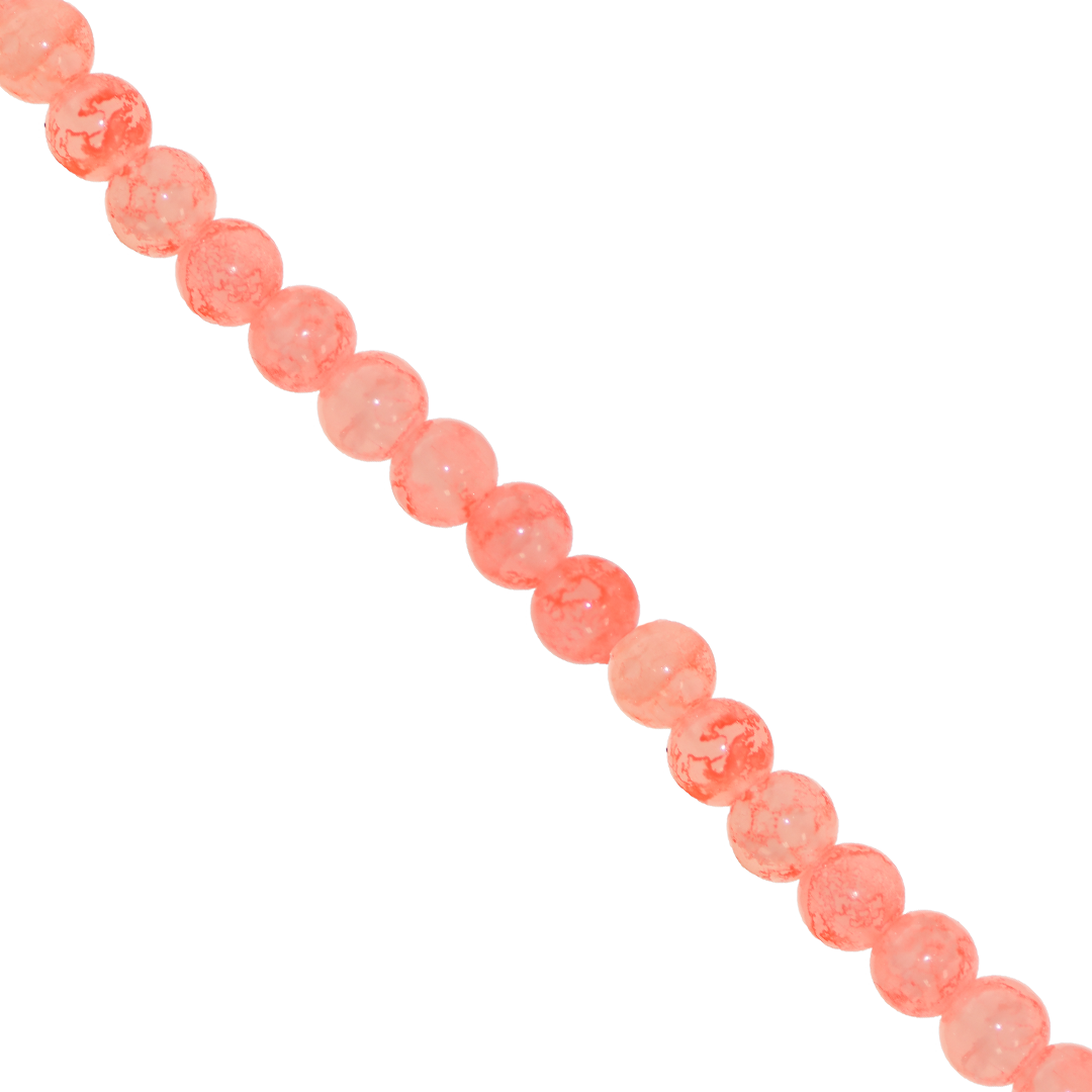 Glass Beads, Cracked, Tie Dye, 6mm, Approx 130 pcs per strand, Available in Multiple Colours