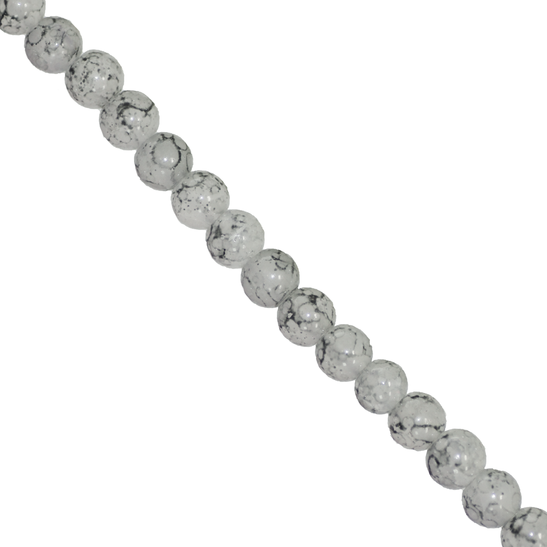 Glass Beads, Cracked, Tie Dye, 6mm, Approx 130 pcs per strand, Available in Multiple Colours