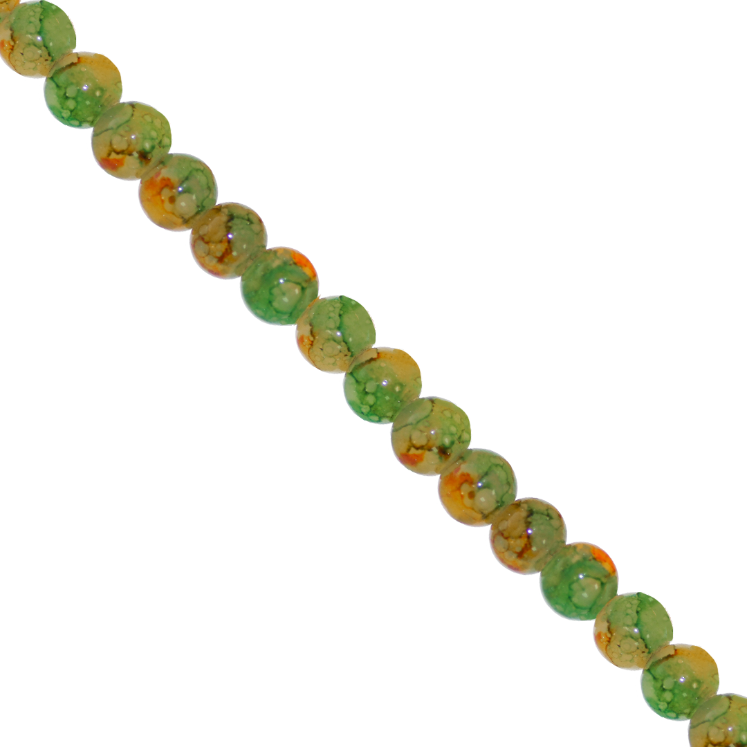 Glass Beads, Cracked, Tie Dye, 6mm, Approx 130 pcs per strand, Available in Multiple Colours
