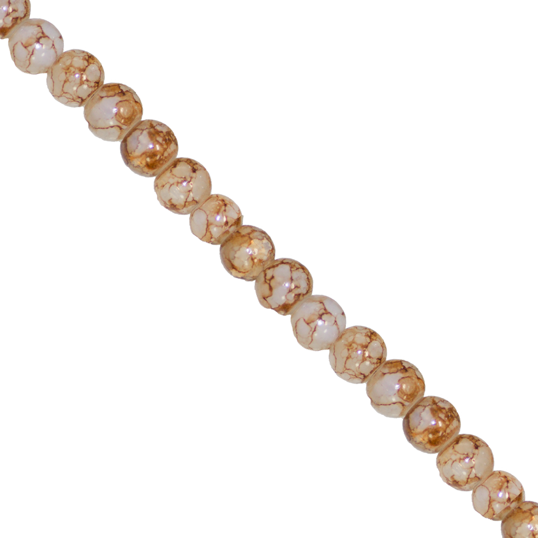 Glass Beads, Cracked, Tie Dye, 6mm, Approx 130 pcs per strand, Available in Multiple Colours