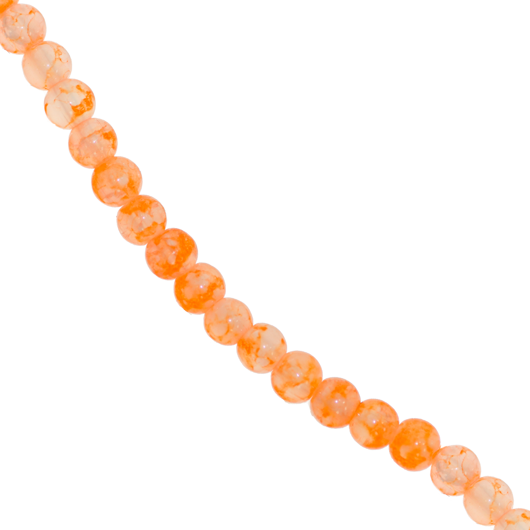 Glass Beads, Cracked, Tie Dye, 6mm, Approx 130 pcs per strand, Available in Multiple Colours