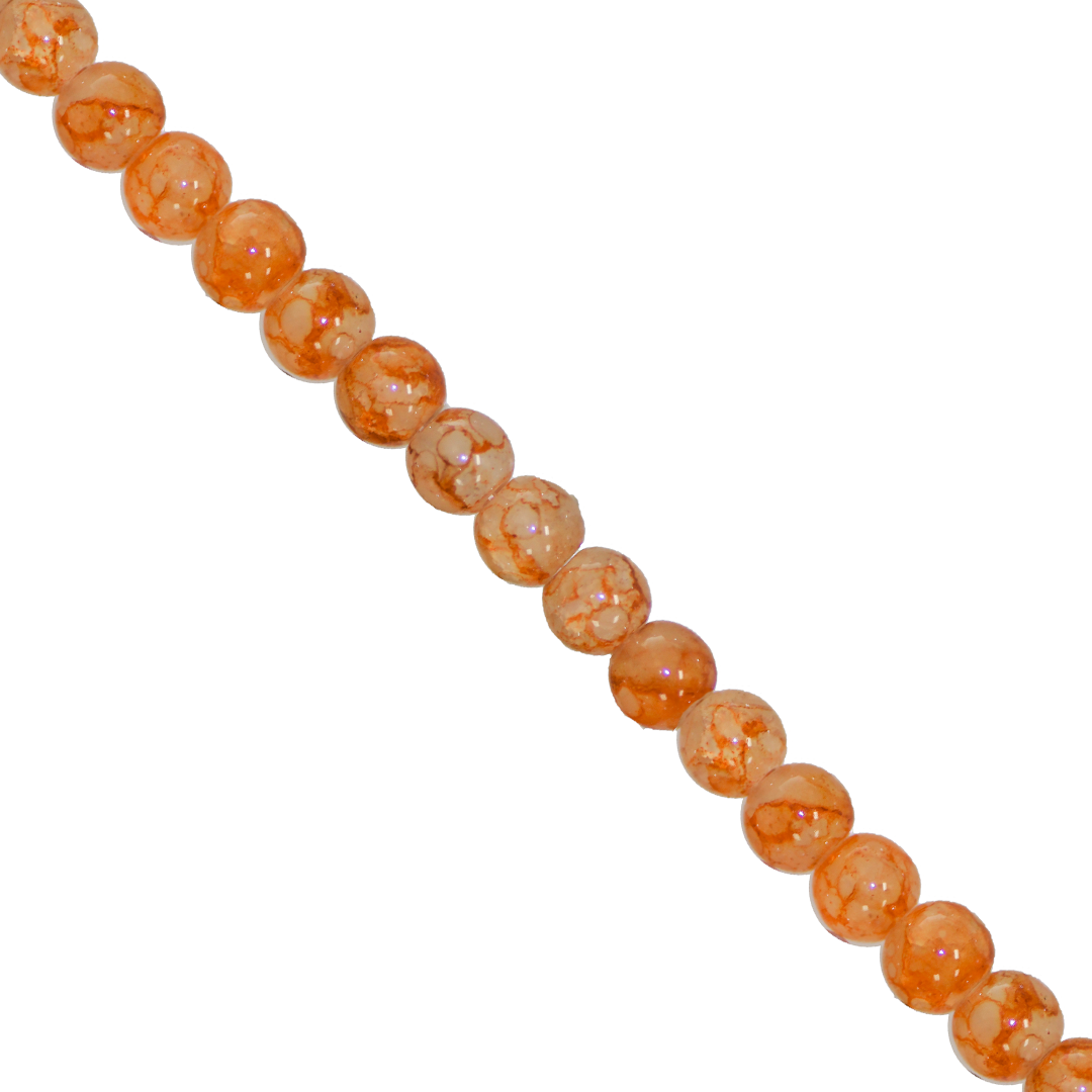 Glass Beads, Cracked, Tie Dye, 6mm, Approx 130 pcs per strand, Available in Multiple Colours