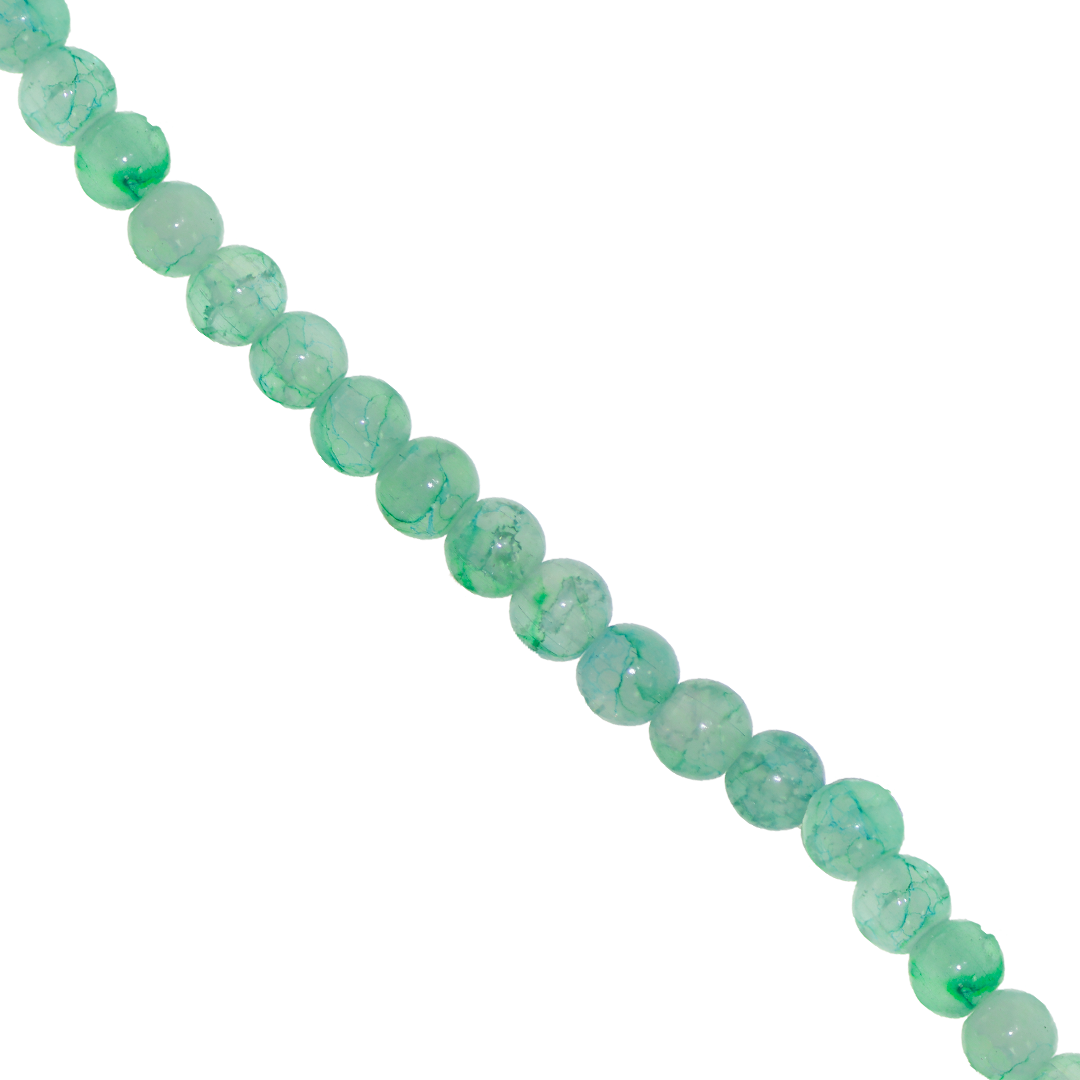 Glass Beads, Cracked, Tie Dye, 6mm, Approx 130 pcs per strand, Available in Multiple Colours