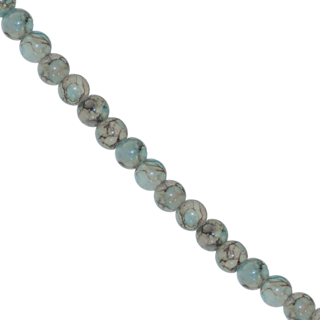 Glass Beads, Cracked, Tie Dye, 6mm, Approx 130 pcs per strand, Available in Multiple Colours