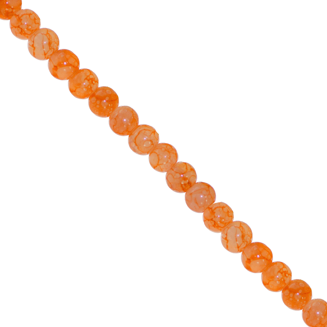 Glass Beads, Cracked, Tie Dye, 6mm, Approx 130 pcs per strand, Available in Multiple Colours