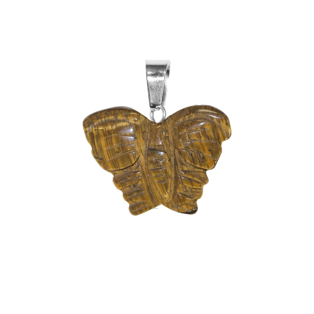 Gemstone Pendant, Butterfly, 29mm x 40mm, Available in Multiple Gemstones - 1 pc