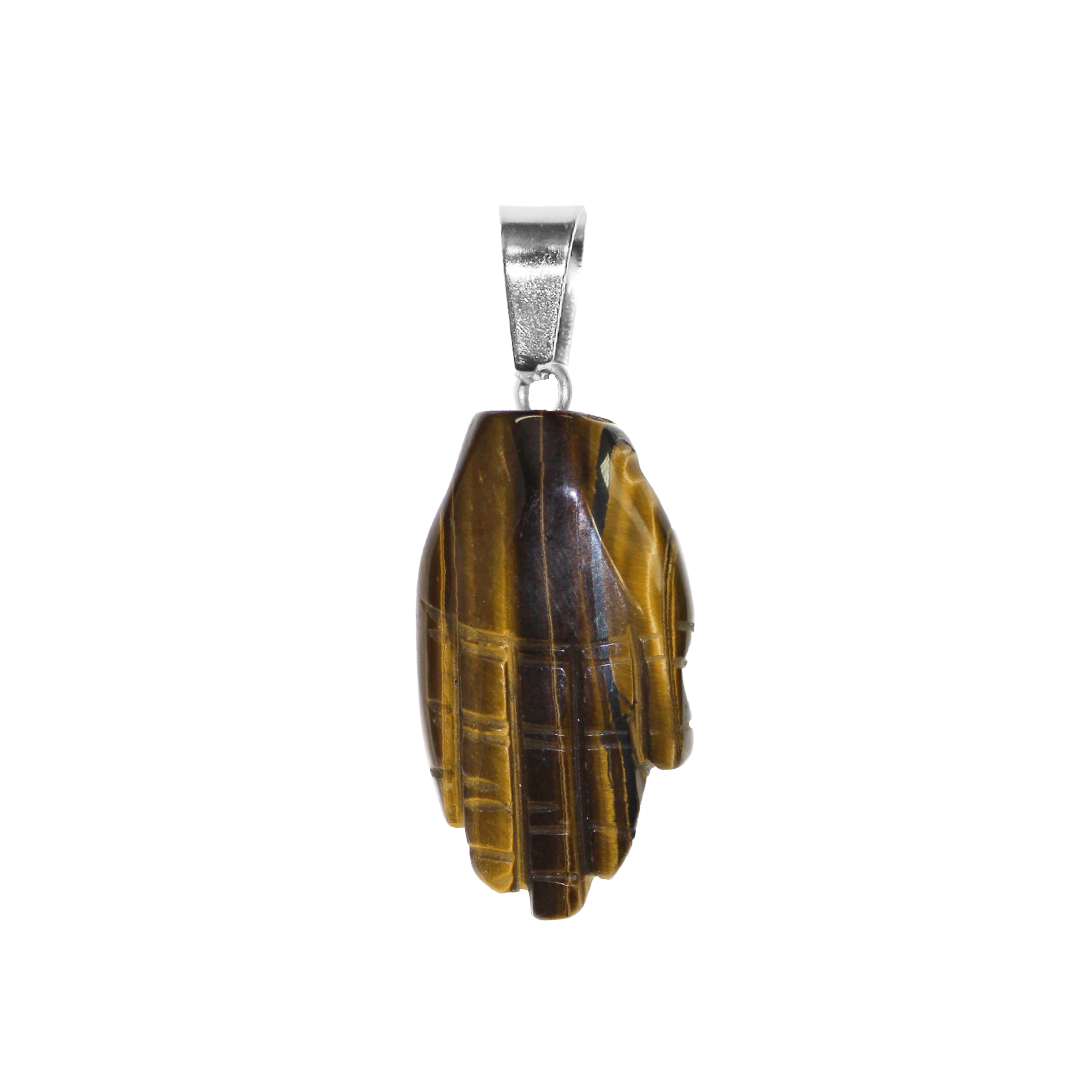 Gemstone Pendant, Hand, 43mm x 23mm, Available in Multiple Gemstones - 1 pc