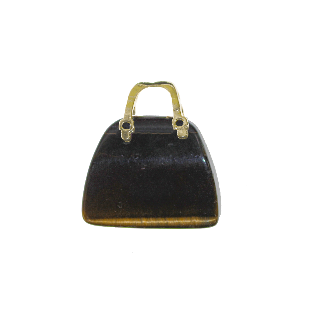 Gemstone Pendant, Handbag, Semi-Precious Stone, Approx 26mm x 25mm, Sold Per pkg of 1, Available in Multiple Gemstones