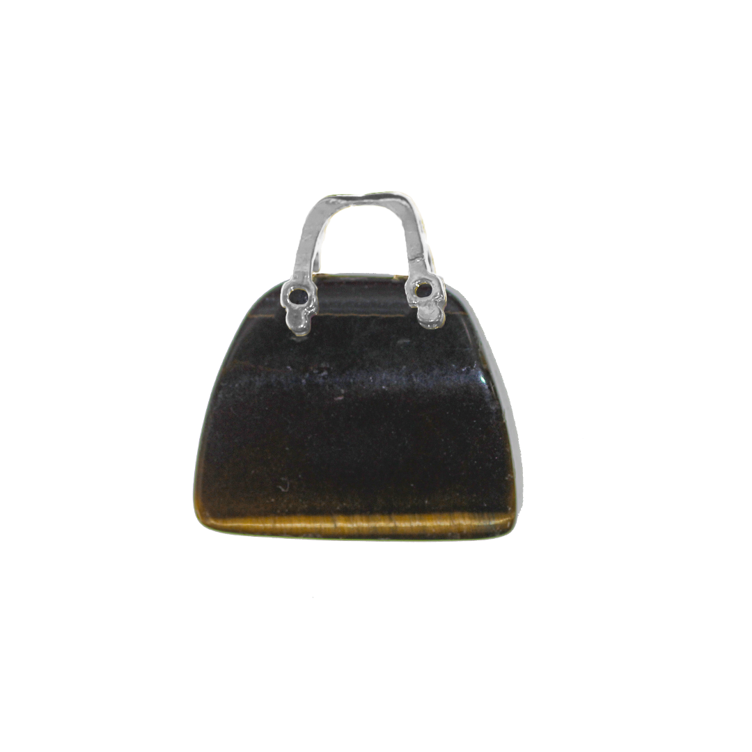 Gemstone Pendant, Handbag, Semi-Precious Stone, Approx 26mm x 25mm, Sold Per pkg of 1, Available in Multiple Gemstones