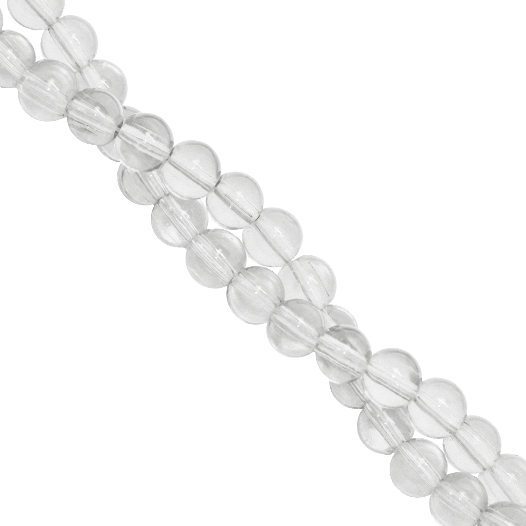 Clear Glass Beads, 10mm, Approx 70 pcs per strand, Available in Multiple Colours