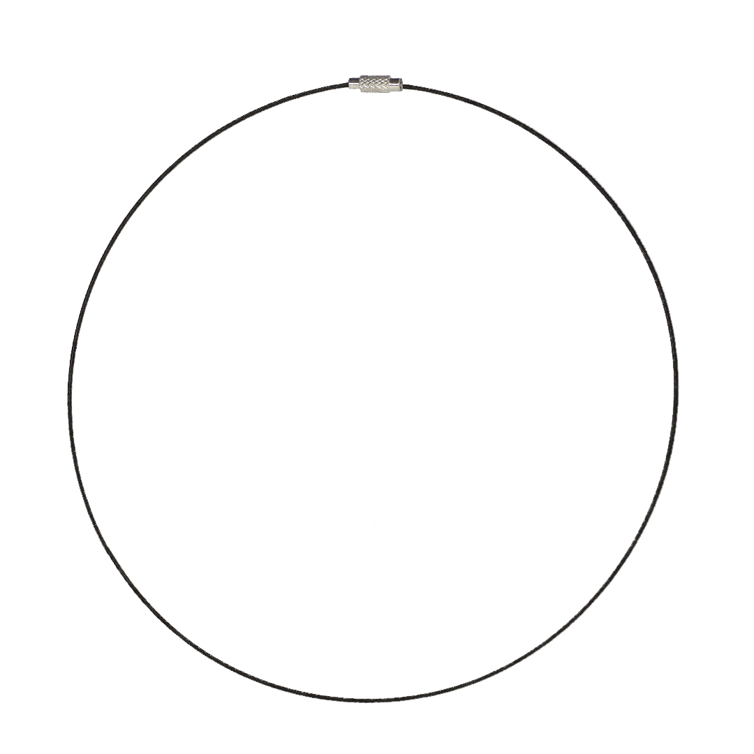 Wire Choker with Screw Clasp, Alloy, 15cm, 18 Gauge, 1 pc, Available in Black and Silver