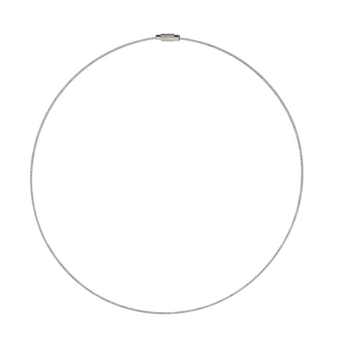 Wire Choker with Screw Clasp, Alloy, 15cm, 18 Gauge, 1 pc, Available in Black and Silver