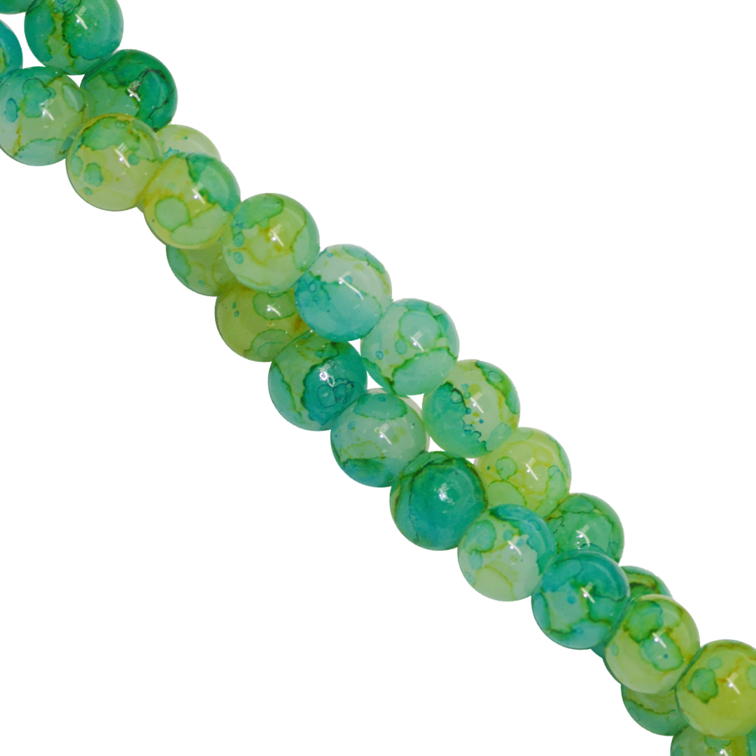 Marble Style Glass Beads, Tie Dye, 4mm, Approx 190 pcs per strand, Available in Multiple Colours