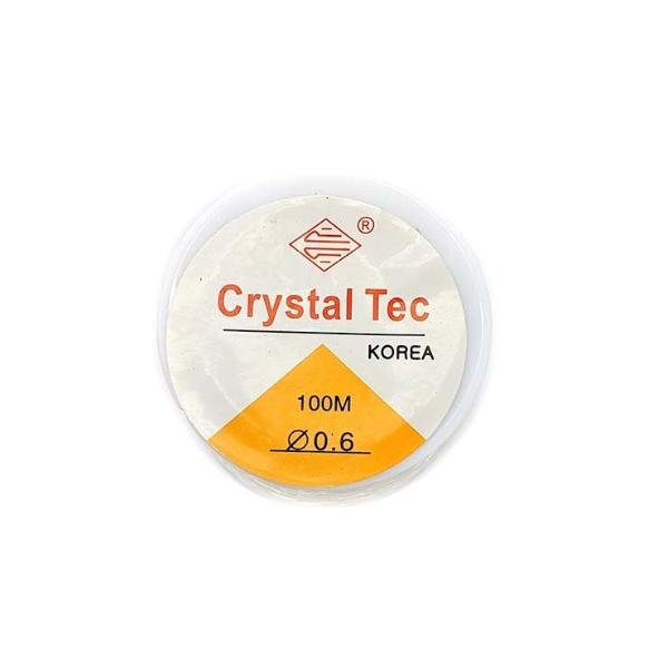 Crystal Tec Elastic Bead Cord, Transparent, 0.6mm, ~ 100 meters