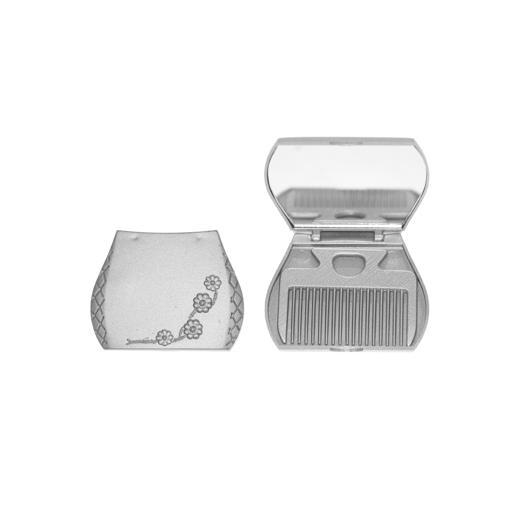 Compact Mirror with Comb, Plastic, 6cm x 8cm, Sold Per Box of 60