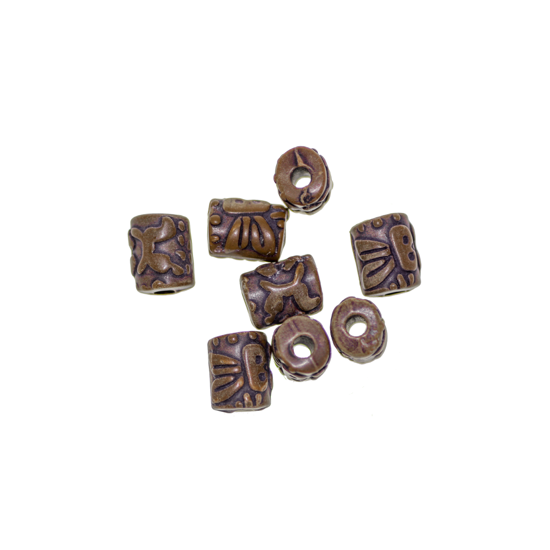 Plastic Beads, Tube, Purple, 13mm x 10mm, Sold Per pkg of 30