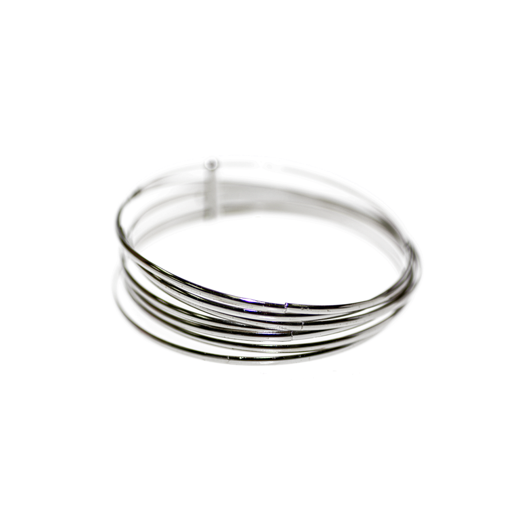Plain Bangles Set, Silver, Alloy, 2.54 inches inner diameter, Sold Per pkg of 7 pcs