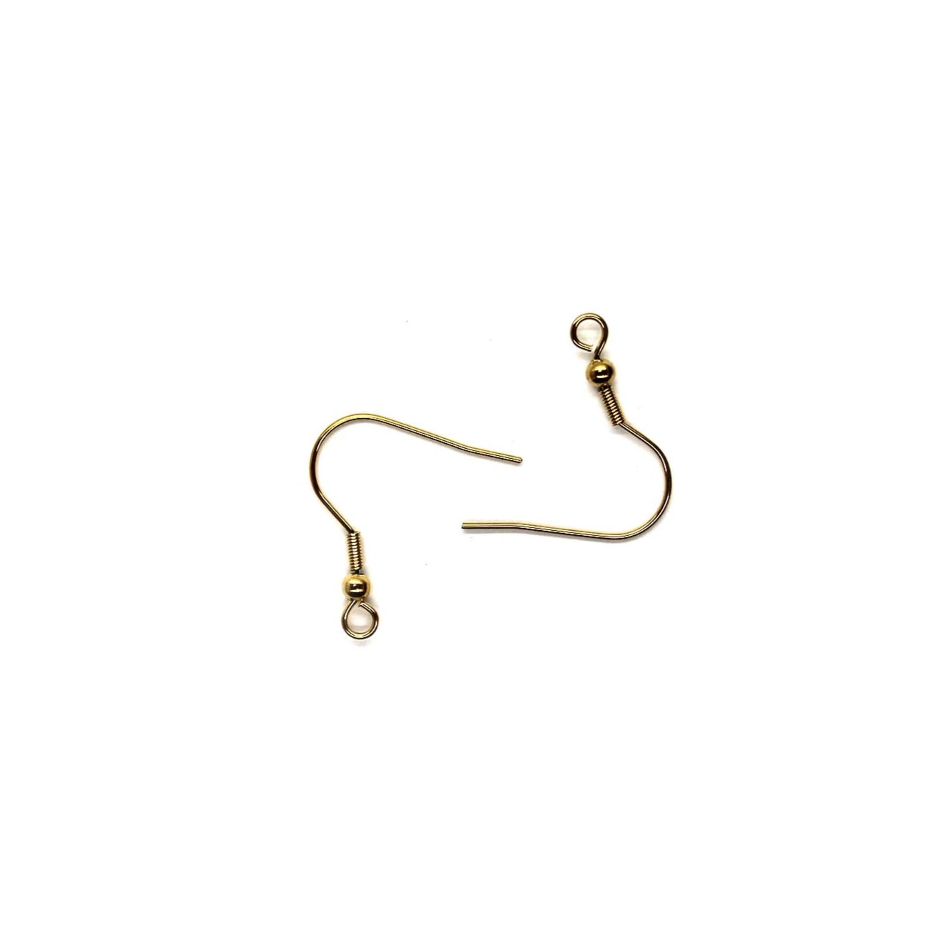 Earrings, Gold-Plated, Stainless Steel, Shepherd Hook with Ball, 19mm x 11mm, Sold Per pkg of 4 pairs