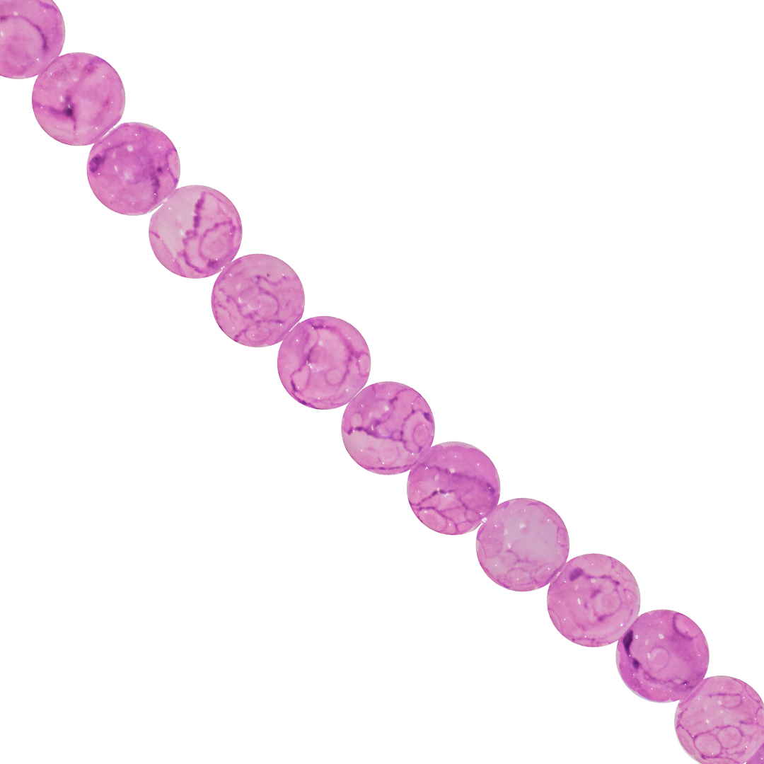 Marble Style Glass Beads, Tie Dye, 4mm, Approx 190 pcs per strand, Available in Multiple Colours