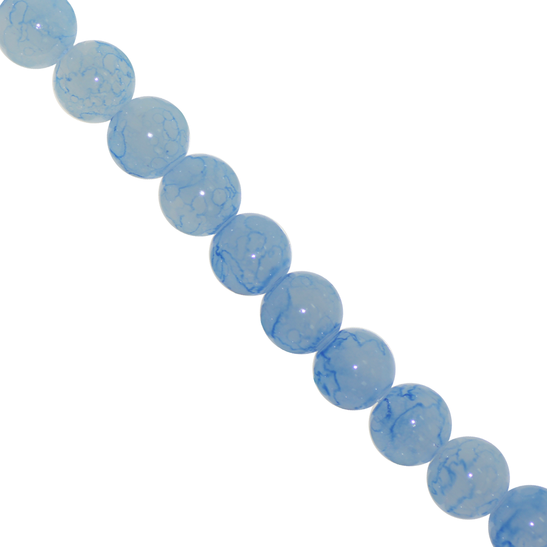 Marble Style Glass Beads, 10mm, Tie Dye, Approx 80 pcs per strand, Available in Multiple Colours