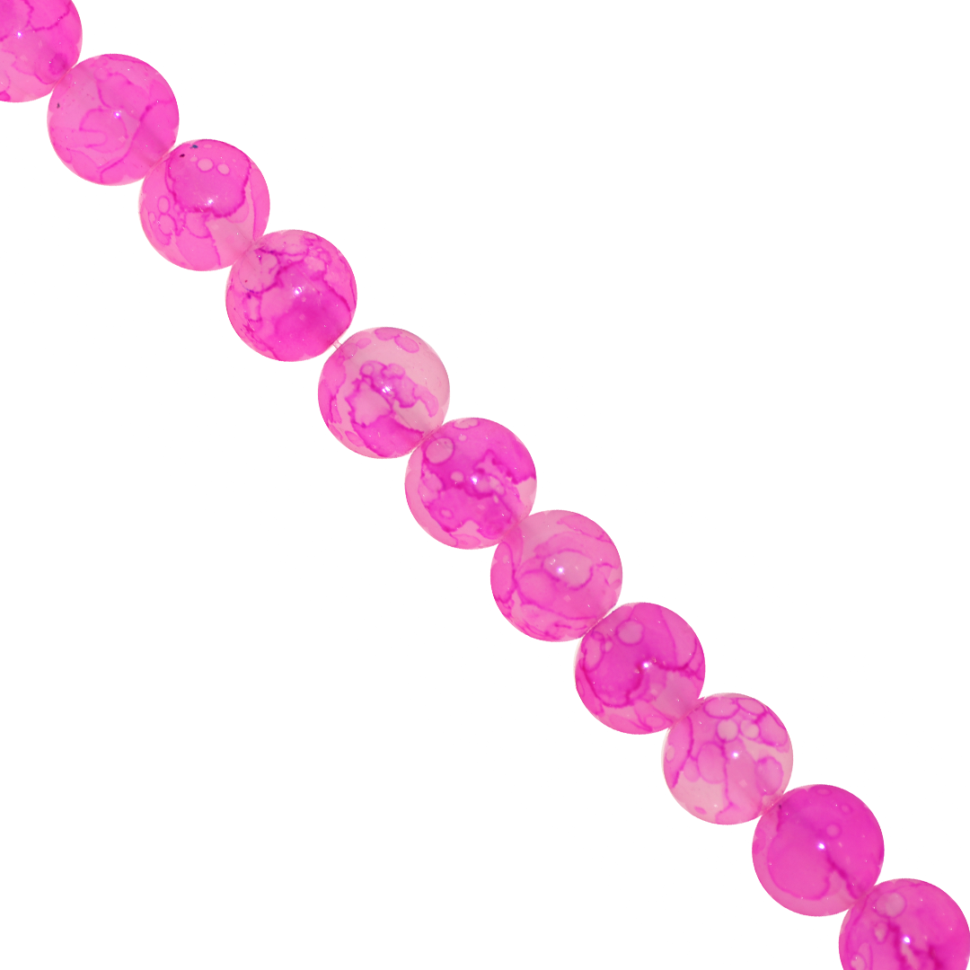 Marble Style Glass Beads, 10mm, Tie Dye, Approx 80 pcs per strand, Available in Multiple Colours