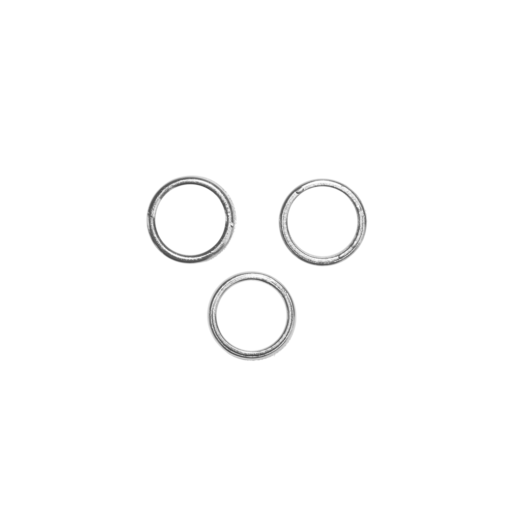 Closed Rings, Bright Silver, Alloy, Round, 8mm, 18 Gauge, Sold Per pkg of 65+