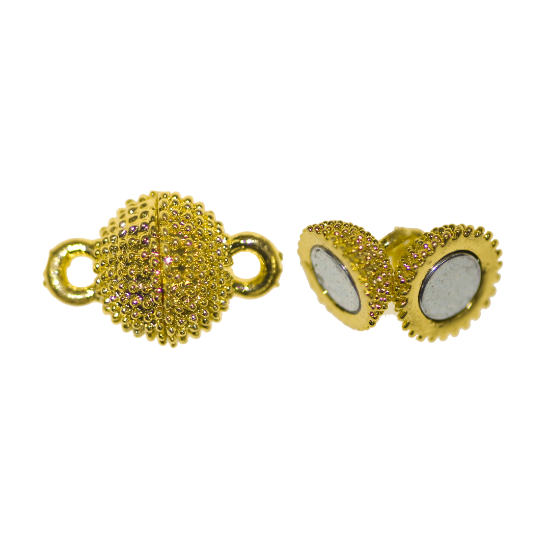 Clasp, Spiked Magnetic, Gold, Alloy, 8mm x 12.5mm, Sold Per pkg of 1