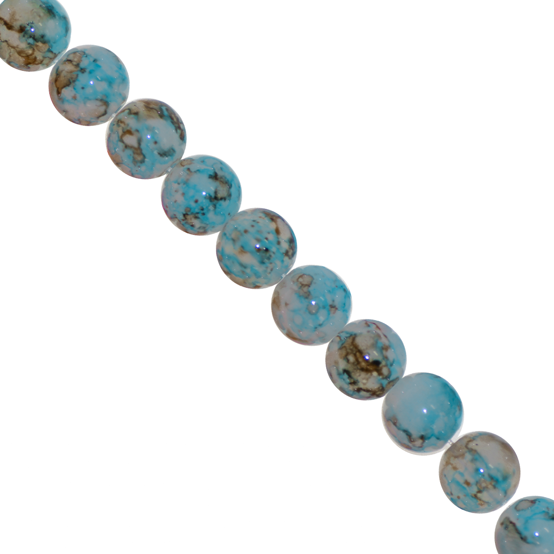 Marble Style Glass Beads, 10mm, Tie Dye, Approx 80 pcs per strand, Available in Multiple Colours