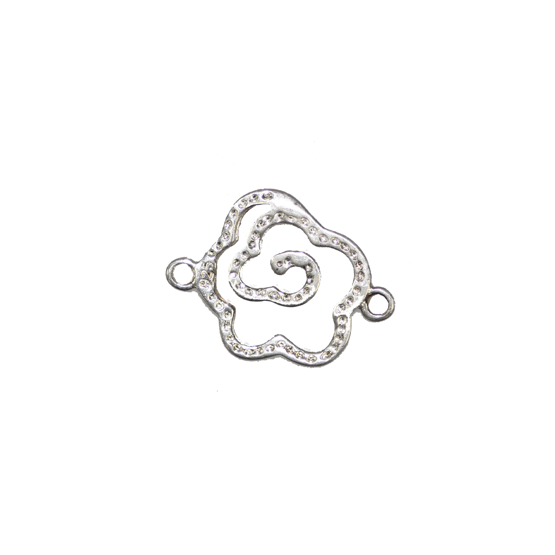 Connector, Flower, Sterling Silver, 11mm x 16mm, Sold Per pkg of 1