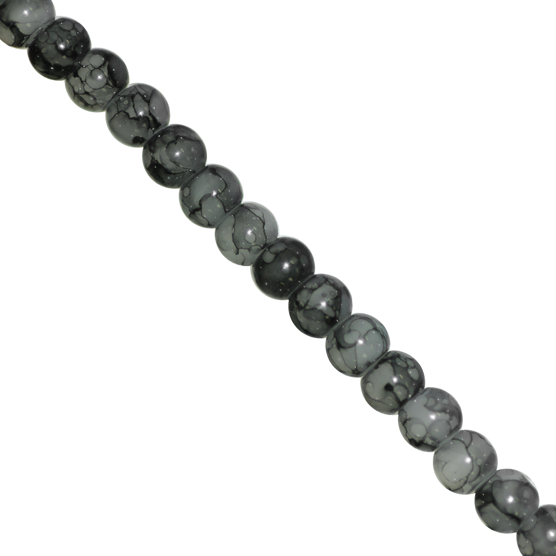 Marble Style Glass Beads, Tie Dyed, 4mm, Approx 190 pcs per strand, Available in Multiple Colours