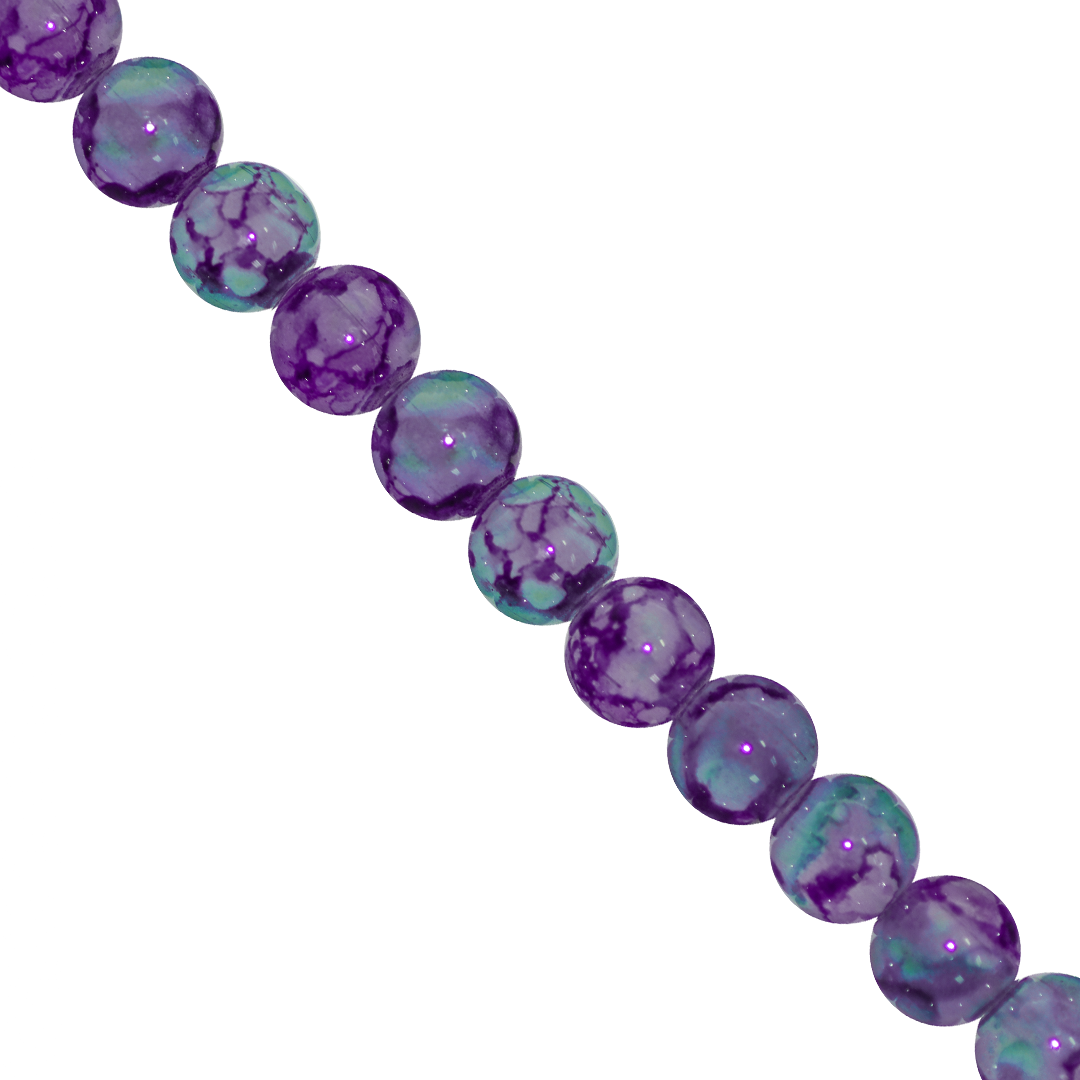 Marble Style Glass Beads, 8mm, Tie Dye, Approx 100 pcs per strand, Available in Multiple Colours