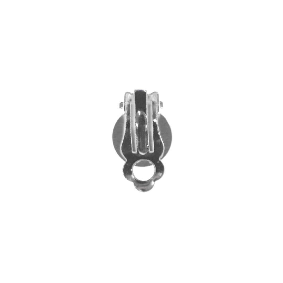 Earrings, Plain Clip-Ons, Bright Silver, Alloy, 16mm x 10mm, Sold Per pkg of 7 pairs