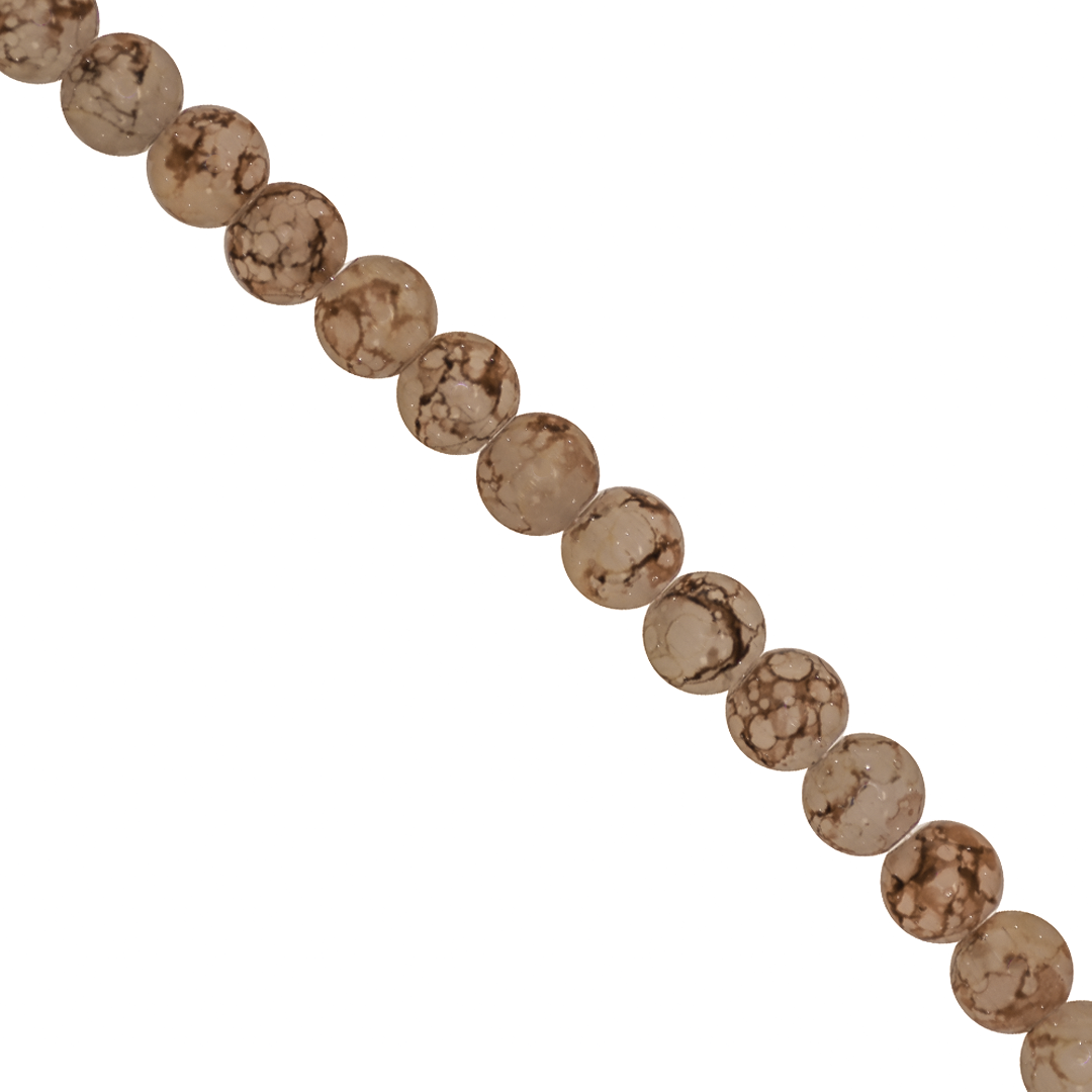 Marble Style Glass Beads, 6mm, Tie Dye, 140 pcs per strand, Available in Multiple Colours