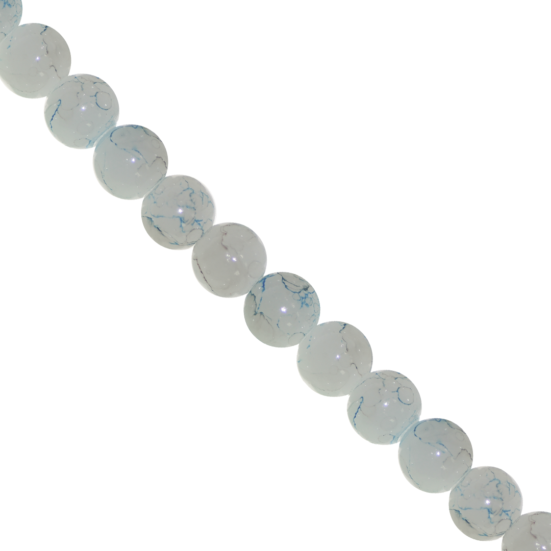 Marble Style Glass Beads, 8mm, Tie Dye, Approx 100 pcs per strand, Available in Multiple Colours