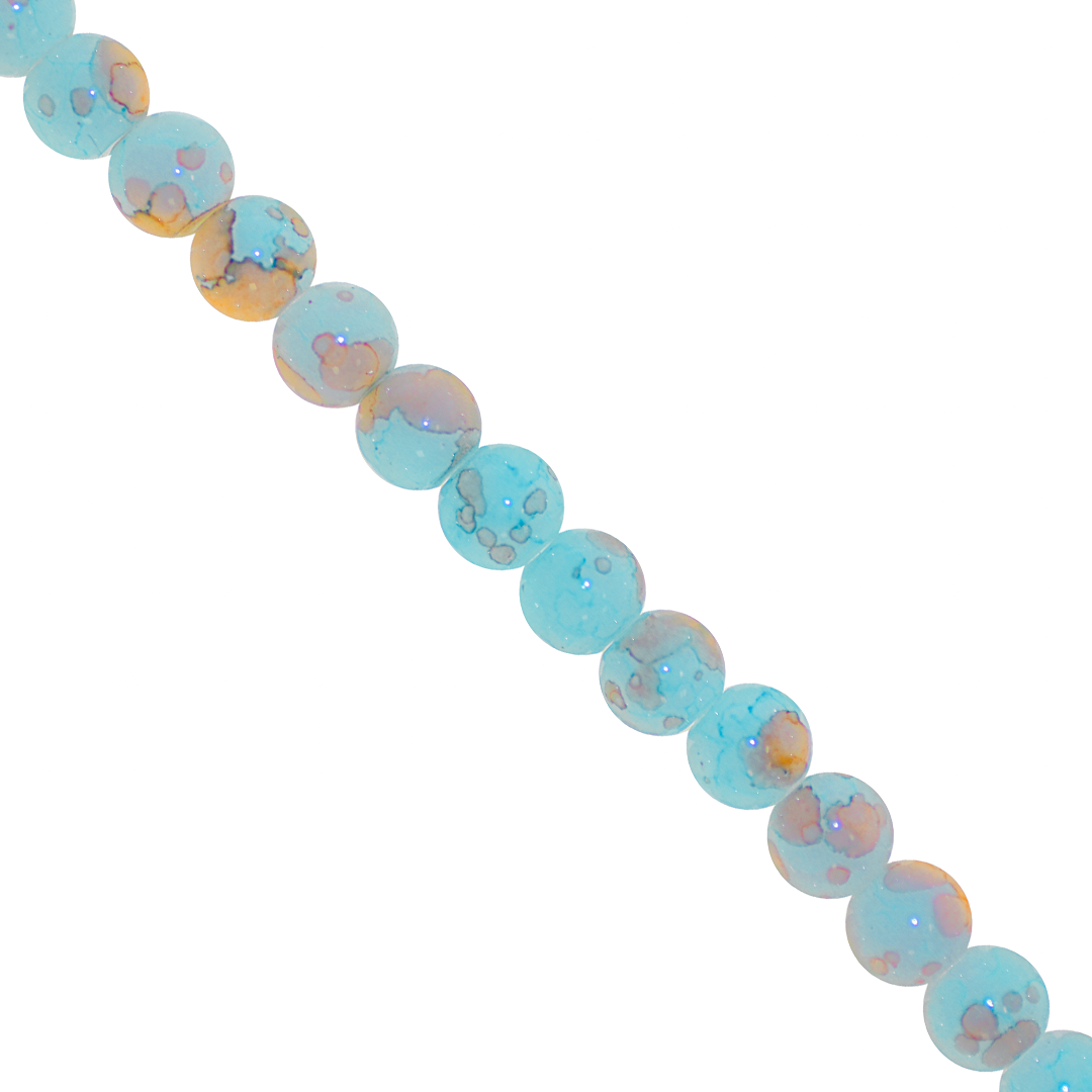 Marble Style Glass Beads, 6mm, Tie Dye, 140 pcs per strand, Available in Multiple Colours