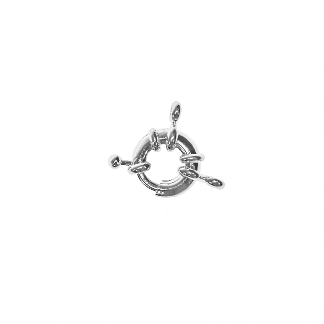 Clasp, Spring Clasp, Bright Silver, Alloy, 16mm x 11mm, Sold Per pkg of 1
