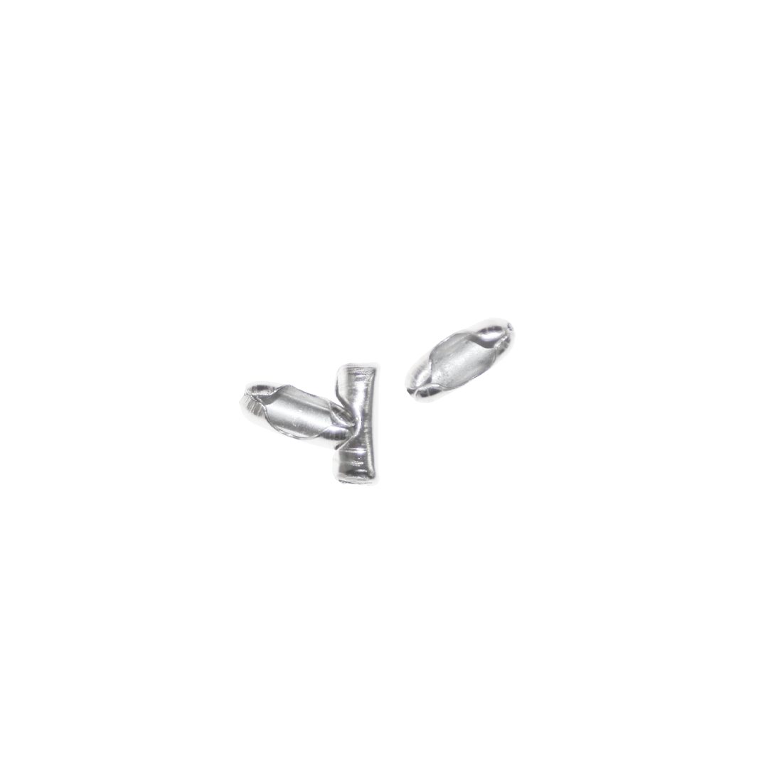 Ends, Ball Chain Closer, Bright Silver, Alloy, 5mm x 2mm, Sold Per pkg of 50+