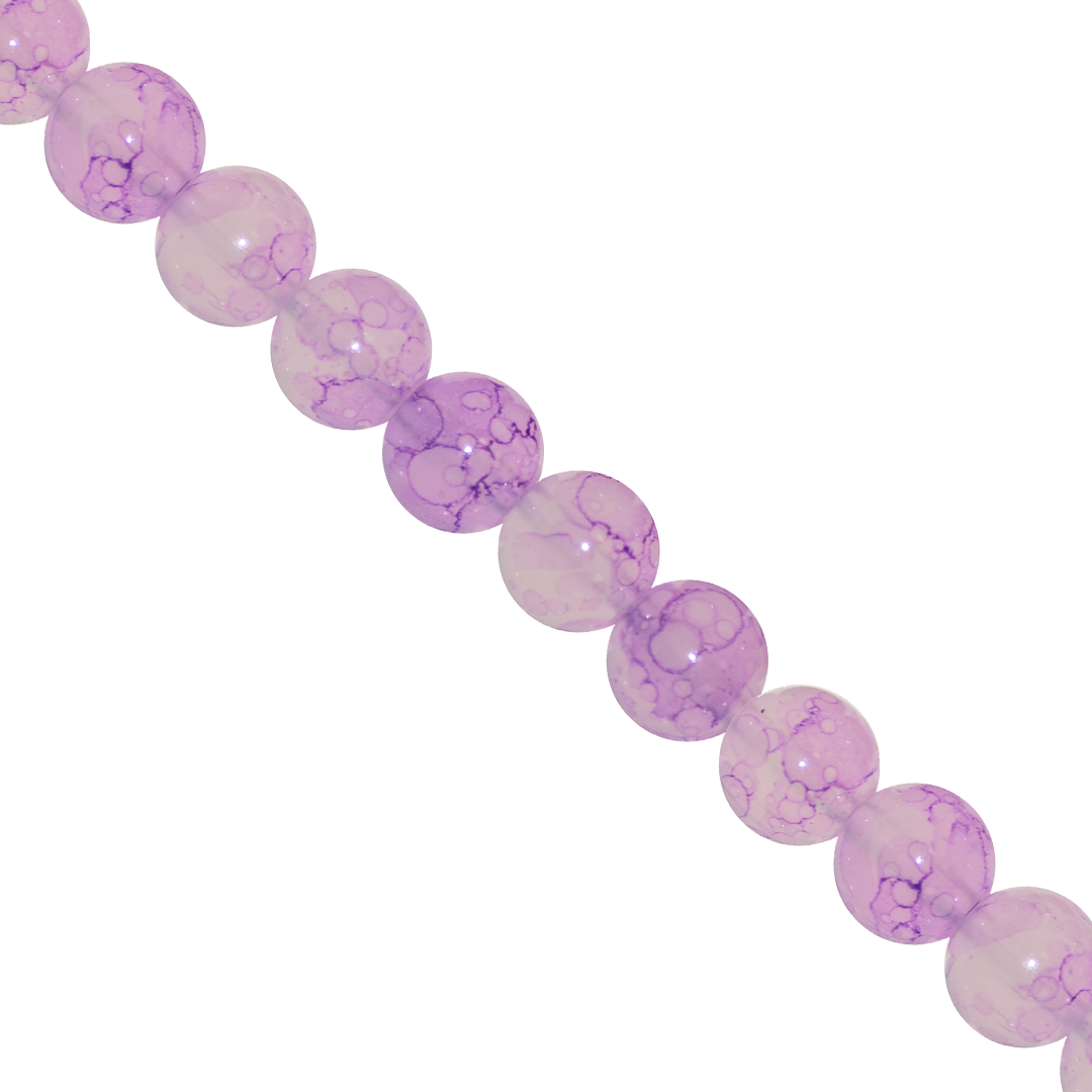Marble Style Glass Beads, 10mm, Tie Dye, Approx 80 pcs per strand, Available in Multiple Colours