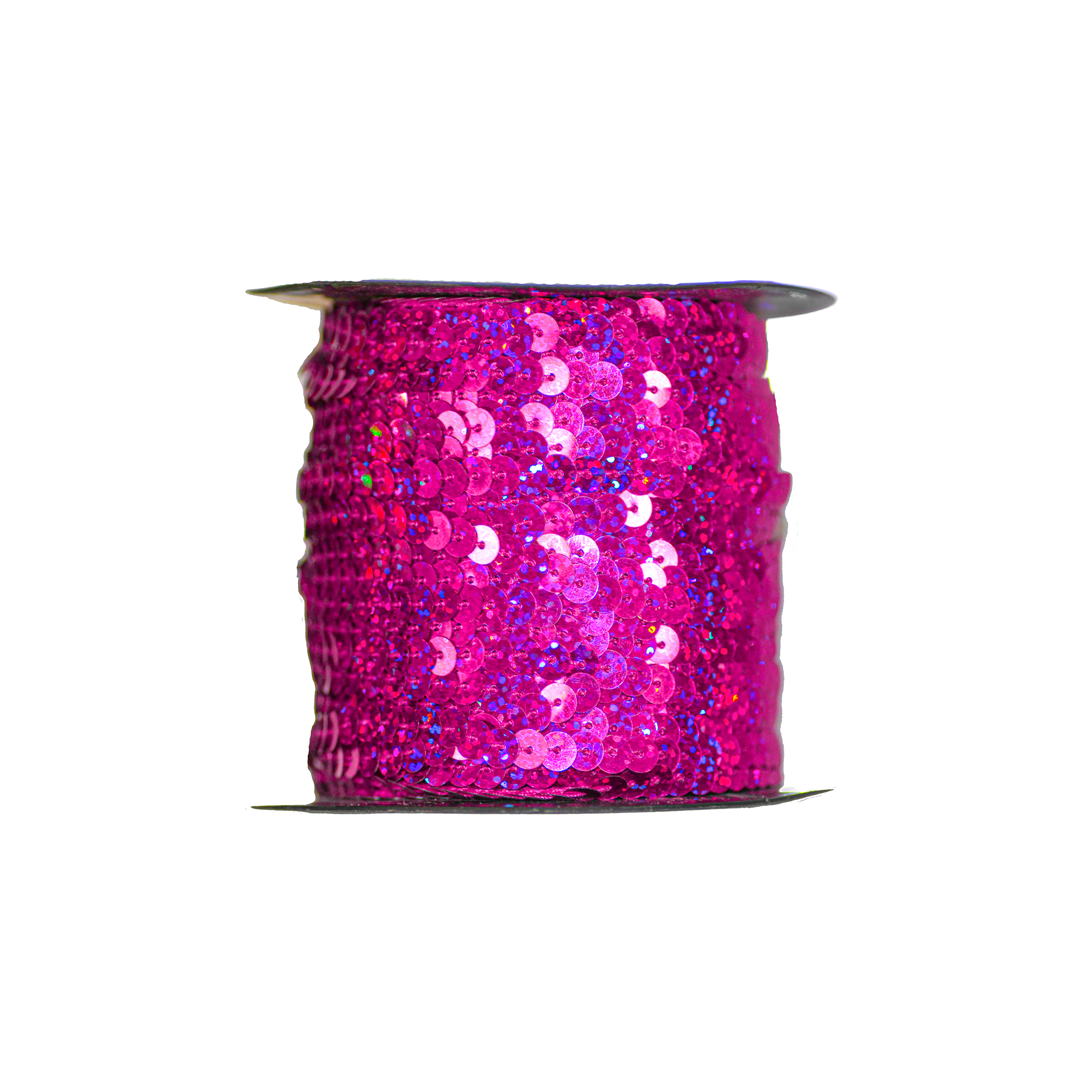 Embellishment, Sequin Ribbon, 6mm & 5mm, Plastic, 100 Yards, Available in Multiple Colours