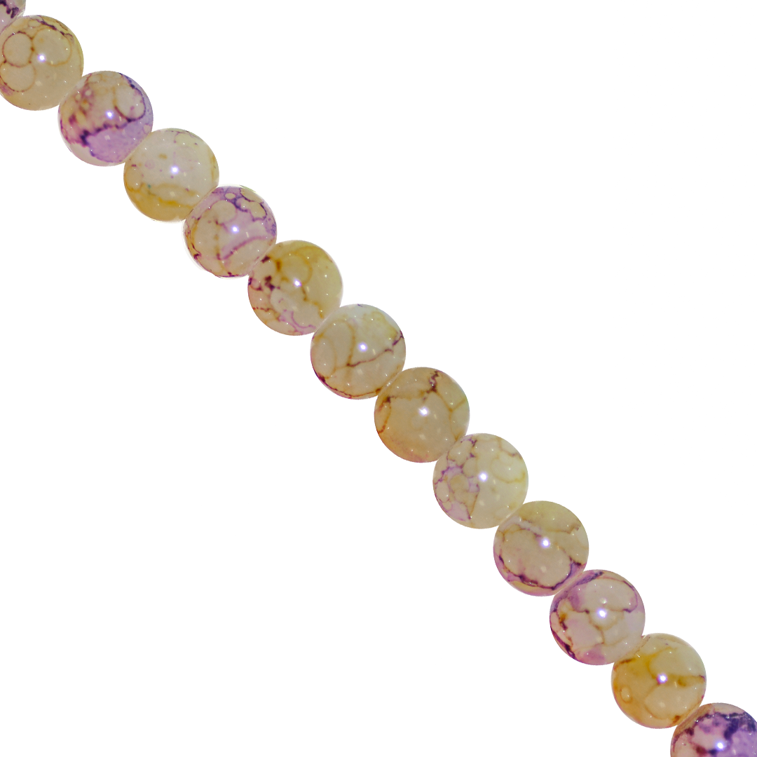 Marble Style Glass Beads, 6mm, Tie Dye, 140 pcs per strand, Available in Multiple Colours
