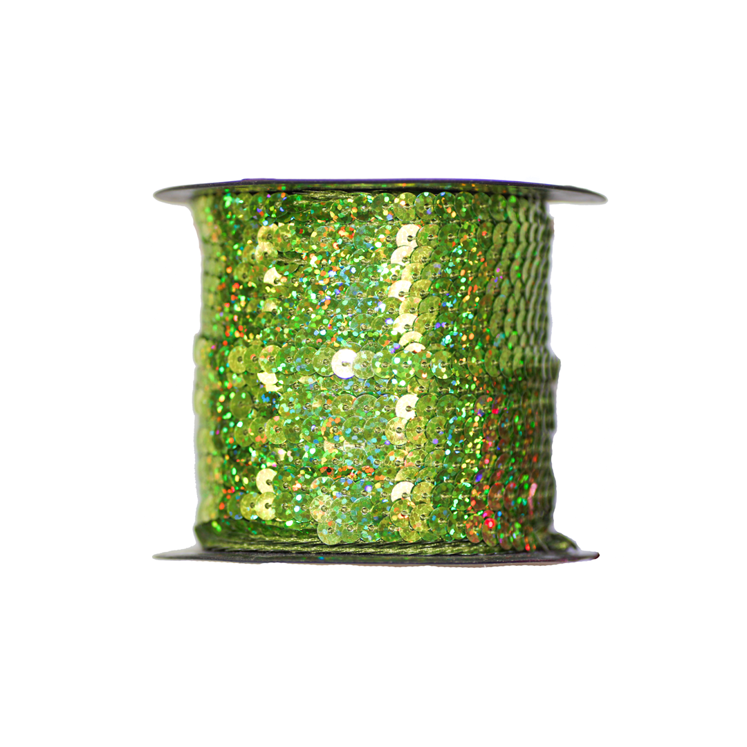 Embellishment, Sequin Ribbon, 6mm & 5mm, Plastic, 100 Yards, Available in Multiple Colours