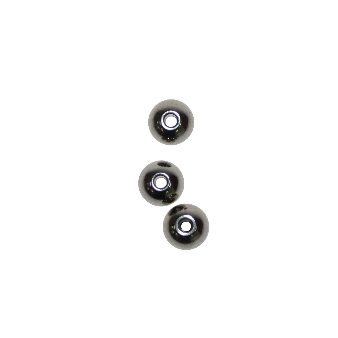 Spacers, Plain Ball Spacer, Stainless Steel, Silver, 6mm x 5mm, Sold Per pkg of 14