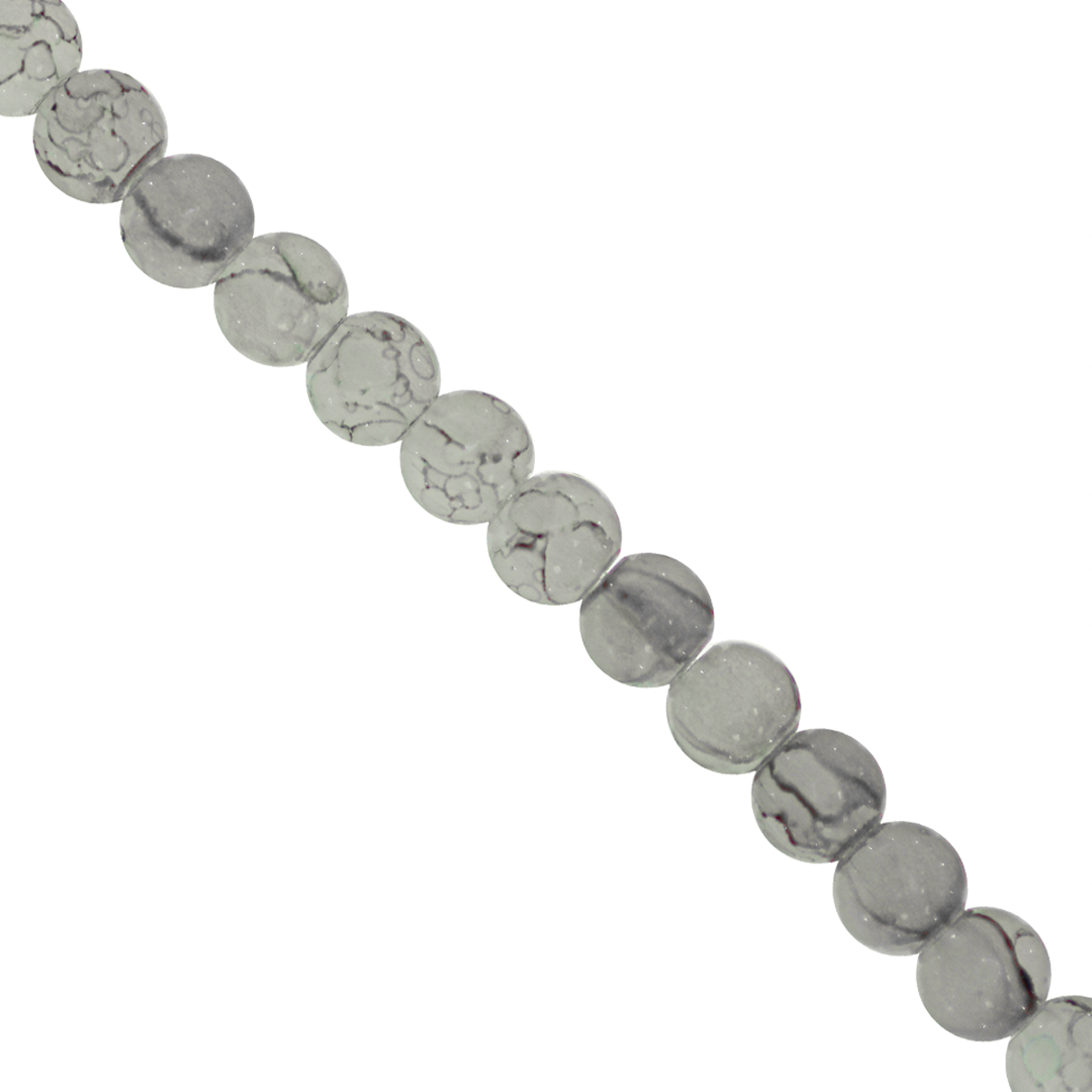 Marble Style Glass Beads, Tie Dyed, 4mm, Approx 190 pcs per strand, Available in Multiple Colours