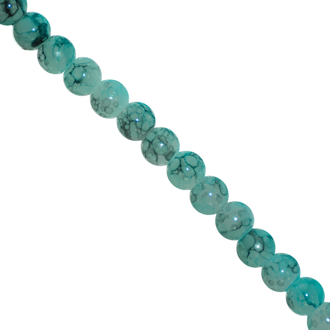 Marble Style Glass Beads, 6mm, Tie Dye, 140 pcs per strand, Available in Multiple Colours