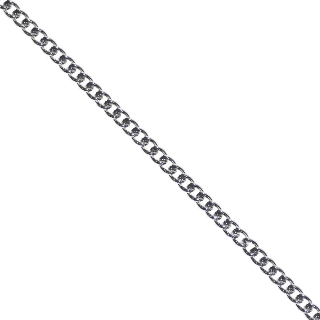 Chains, Stainless Steel Curb Chain, 1mm x 1mm x 0.5mm loop, Sold per Meter