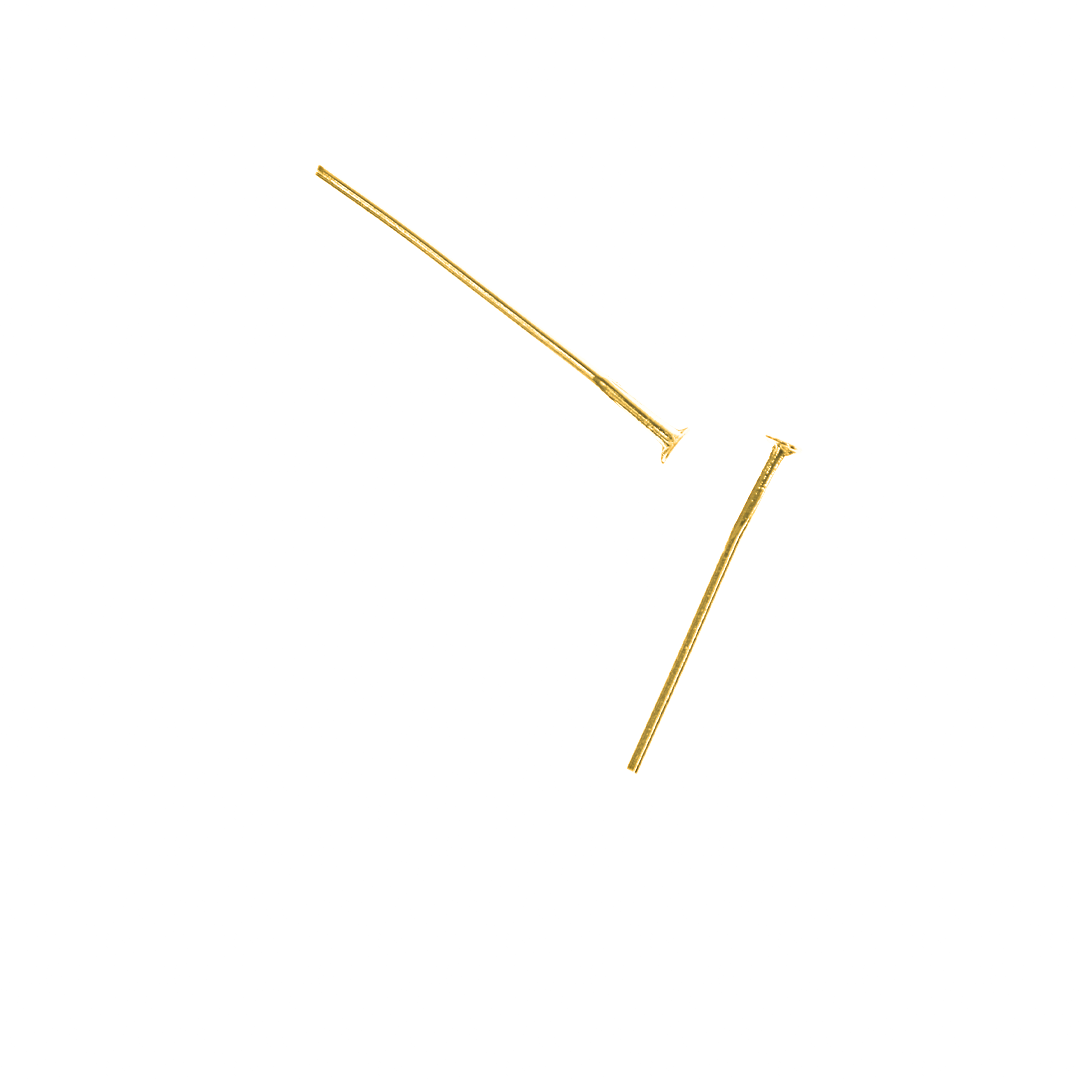 Flat Head Pins, Gold, Alloy, 1.58 inches, 20 Gauge, Sold Per Pkg 60+