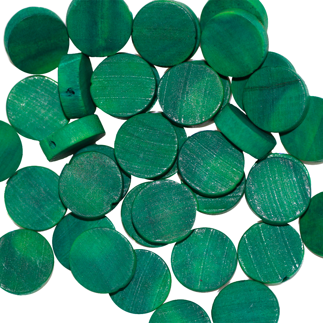 Wood Beads, Flat Round, 14mm, Sold Per pkg of 40 pcs, Available in Multiple Colours